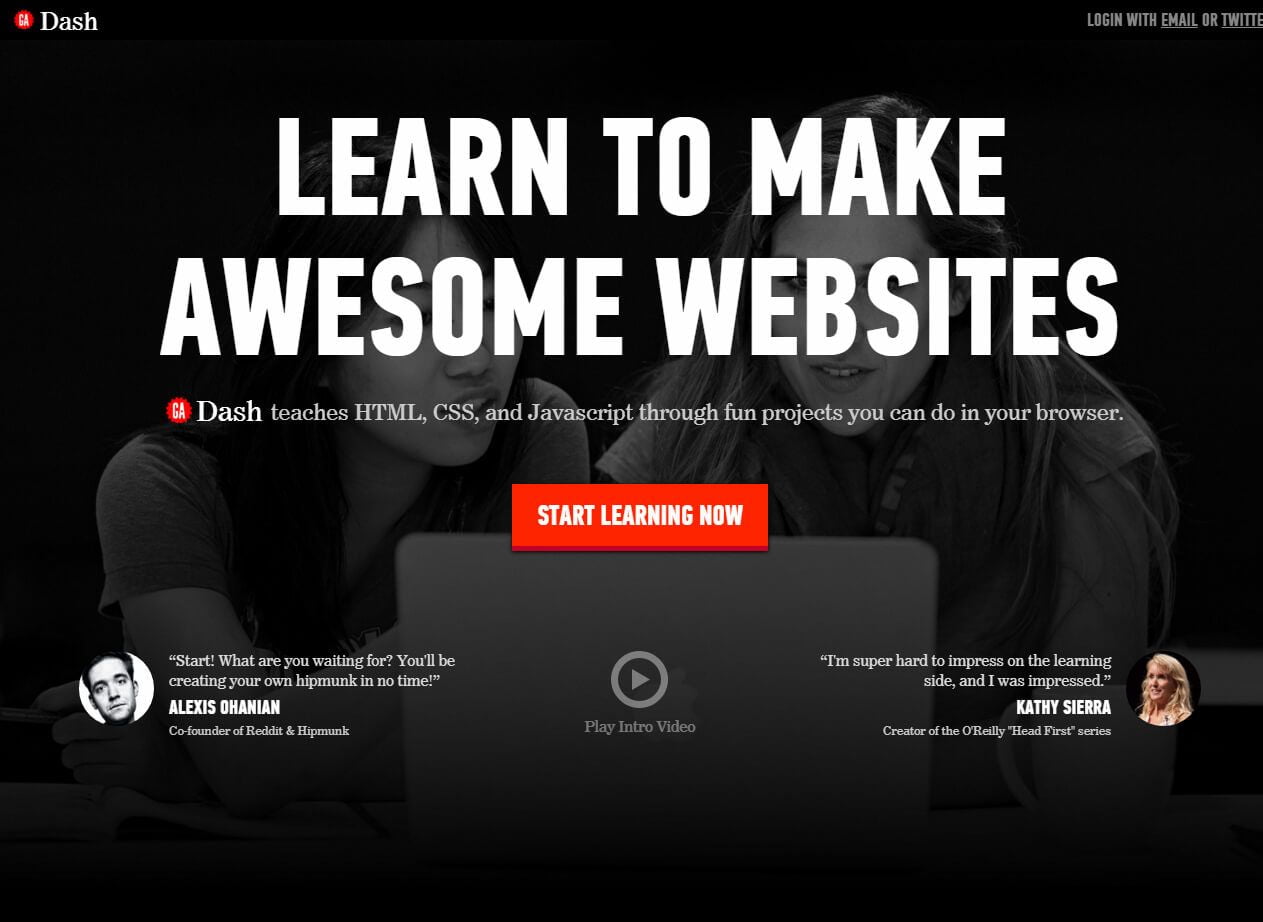 Webdesigner worden - waar begin ik? 3 DashLearnHTMLCSSJavaScript GeneralAssembly